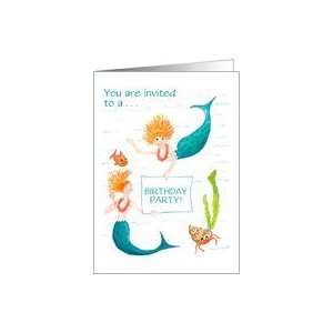  Customizable Party Invitation Card   Mermaids Card Toys & Games