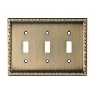  allen + roth Triple Toggle Switch Wall Plate, Aged Brass 