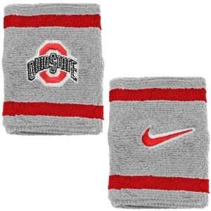  Nike Ohio State Buckeyes Gray College Elite Wristbands 