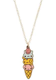 Hop, Scoop, and a Jump Necklace   Yellow, Pink, White, Kawaii