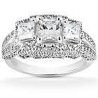   Princess Cut Diamond Vintage Engagement Anniversary Pave Ring 14K