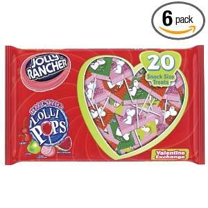 Jolly Rancher Valentines Snack Size Assorted Heart Shaped Lollipops 
