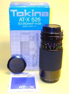 Tokina AT X 50 250mm() with macro   boxed   for Nikon  