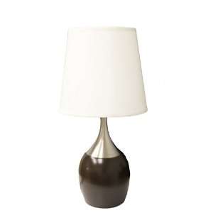  Table Lamp in Shiny Metal Espresso and Silver Finish