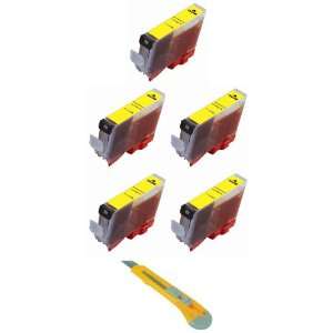  Five Yellow Compatible Ink Cartridges Canon CLI 8 (CLI8Y) CLI8 