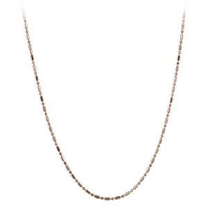  Rose Gold Plated Sterling Silver Bar Bead Chain Necklace 
