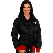 Pro Line New England Patriots Womens Nylon Canvas Jacket with Fleece 