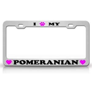   High Quality STEEL /METAL Auto License Plate Frame, Chrome/Blk/Pink