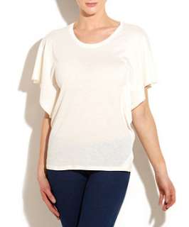 Off White (Cream) Fluted Sleeve T Shirt  247106511  New Look