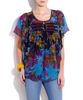 null (Multi Col) Kushi Tropical Top  254653999  New Look