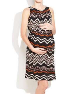 Brown Pattern (Brown) Maternity African Patterned Dress  243436329 
