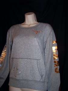   PINK TEXAS LONGHORNS BLINGED OUT SWEATSHIRT SMALL **RARE**  