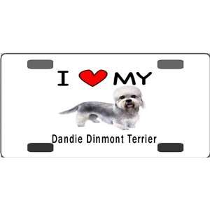  I Love My Dandie Dinmont Terrier Vanity License Plate 