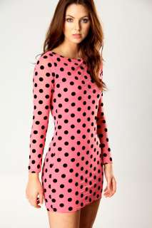  Sale  Dresses  Frankie Spot Mesh Long Sleeve Bodycon 