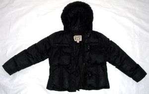 Girls size Medium 10/12 Black Mudd Coat Jacket  