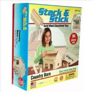  Stack & Stick Wood Building Toys   Country Barn Set Toys 