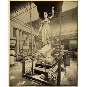  1899 Print Montana Silver Queen Statue Mining 1893 