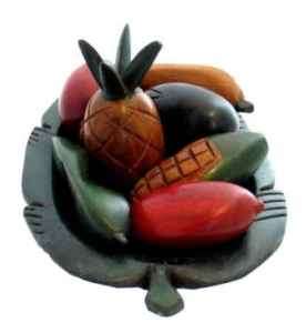 African Fruit Platter Carving 7 Coloured Fruit G  