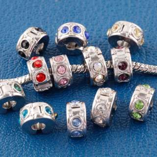  Crystal Stopper/Lock Clips European Beads Fit Bracelets  