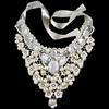 vtg antique style jewellery steampunk faux pearl gemstone choker bib 