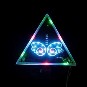  Triangle Butterfly Pattern LED Colorful Car Warning Light 