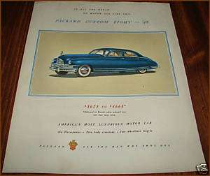 1948 PACKARD Custom Eight Sedan Vintage Blue CAR AD  