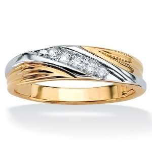    PalmBeach Jewelry 10k Gold Mens Diamond Wedding Band Jewelry