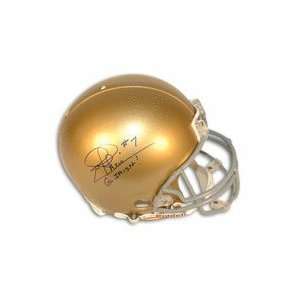  Dame Fighting Irish Autographed Riddell Pro Line Full Size Football 