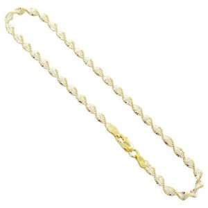   Gold Twisted 3mm Vermeil Chain Anklet 9 Secure Lobster Clasp Jewelry