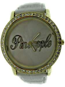 Girls/Ladies Pineapple Dance Studios White Croc Strap Watch & Bag 