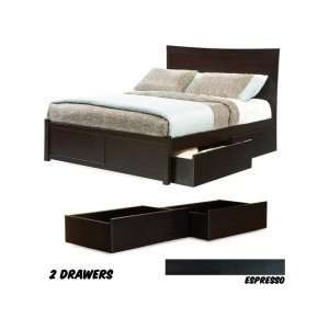   Bed Queen with Flat Panel Foot Board with 2 Milano