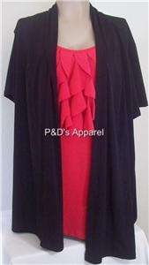 New Double Take Womens Plus Size Clothing Black Red Shirt Top Blouse 
