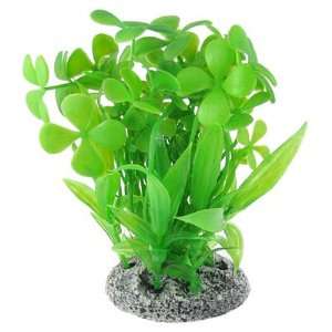  Green Plastic Four Leaf Clover Grass Fish Tank Ornament