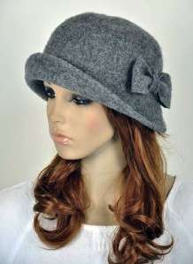 Cute Bow Winter 100% Wool Fashion Lady Womens Dress Hat Beanie 2 Way 