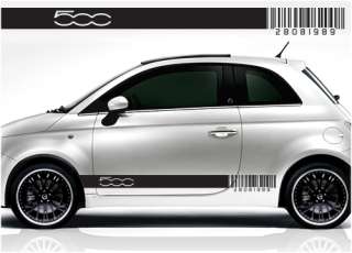Fiat 500 barcode racing stripe stickers decals 019  