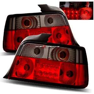  92 98 BMW E36 4 Door LED Tail Lights   Red Smoke 