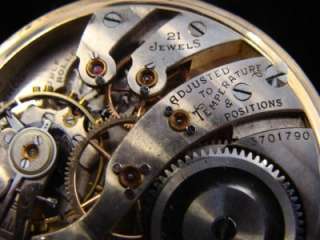   Diamond Masonic Burlington Open Face Pocket Watch 14K Gold Strata Case