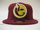 Yums Smiley Face New Era Fitted Cap Hat Maroon Yellow