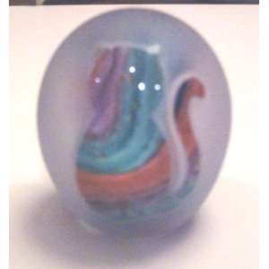  Handmade Blown Glass Paperweight, Cat, made in the USA 