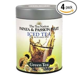  Nation Iced Green Tea, Papaya and Passion Fruit, 10 Count (Pack of 4