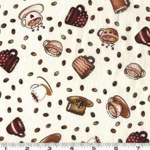  45 Wide Piping Hot Coffee Cream Fabric By The Yard Arts 