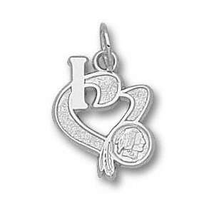  Washington Redskins Solid Sterling Silver Logo Heart 