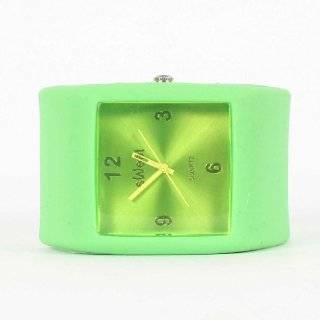 Sweet Square Rocker Silicon Band Watch in Lime
