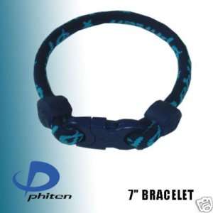    Phiten Custom Star Titanium Bracelet 7 Navy
