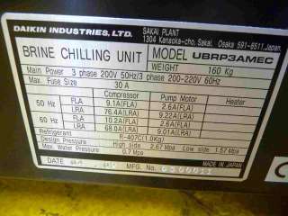 Daikin UBRP3AMEC Brine Chiller Unit used and untested  