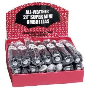  All Weather 24Pc Set of Black Umbrellas in Display Box 