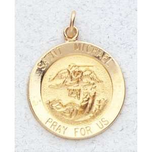  14 Kt Gold Religious Medal   St. Michael   In a Premium 
