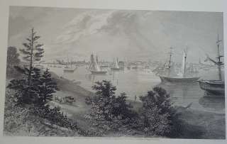 THE CITY OF DETROIT (MI) 1872 Steel Engraving Print  