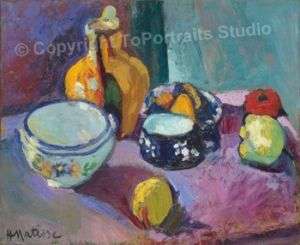Henri Matisse   Dishes And Fruit Reproduction Painting  