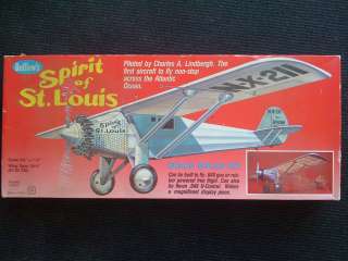 Guillow Model Plane Kit Spirit St Louis Scale Balsa Gas/Rubber Free 